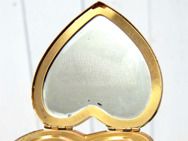 US NAVY アメリカ海軍・真鍮製・ハート型・アンティーク・ミリタリー・コンパクトミラー 鏡