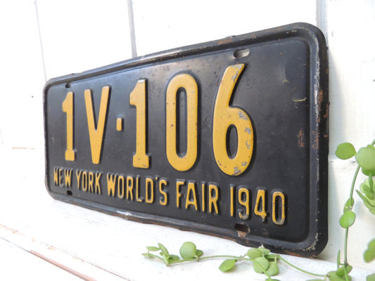 NEW YORK WORLD'S FAIR 1940y・ヴィンテージ・ナンバープレート/USA/NY