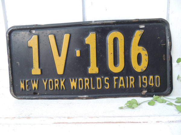 NEW YORK WORLD'S FAIR 1940y・ヴィンテージ・ナンバープレート/USA/NY