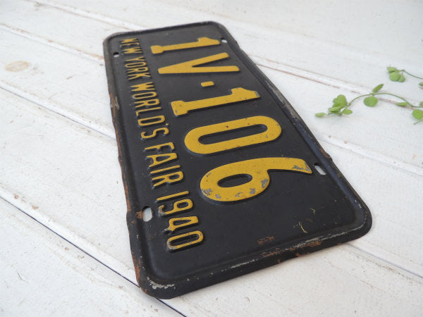 NEW YORK WORLD'S FAIR 1940y・ヴィンテージ・ナンバープレート/USA/NY