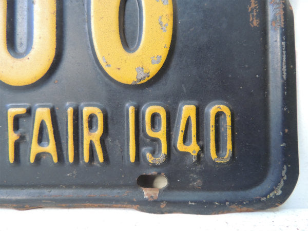 NEW YORK WORLD'S FAIR 1940y・ヴィンテージ・ナンバープレート/USA/NY