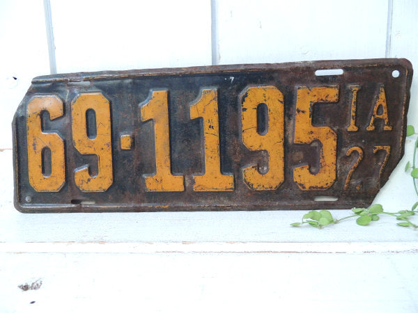 アイオワ州・アンティーク OLD ナンバープレート カーライセンス・プレート・USA