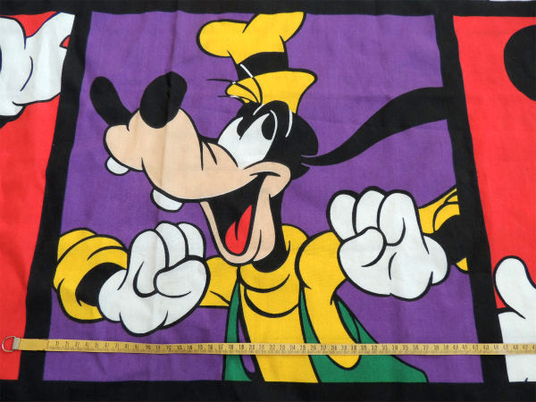 【ミッキー&フレンズ】USA・ディズニー・大柄プリント・ヴィンテージ・カーテン/生地