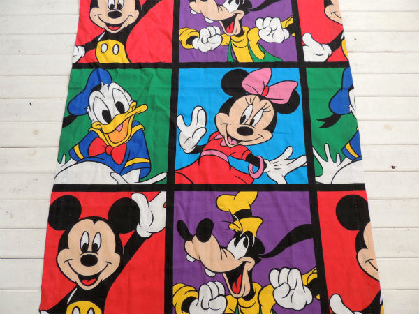 【ミッキー&フレンズ】USA・ディズニー・大柄プリント・ヴィンテージ・カーテン/生地