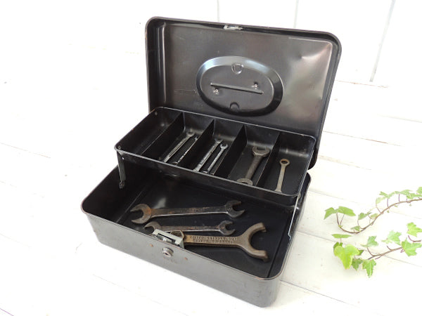 【UNION】黒色・2段式・ヴィンテージ・ツールボックス/工具箱/キャッシュボックス USA