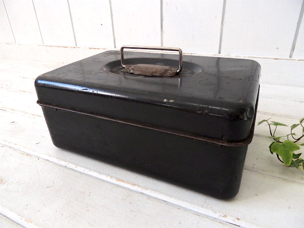 【UNION】黒色・2段式・ヴィンテージ・ツールボックス/工具箱/キャッシュボックス USA