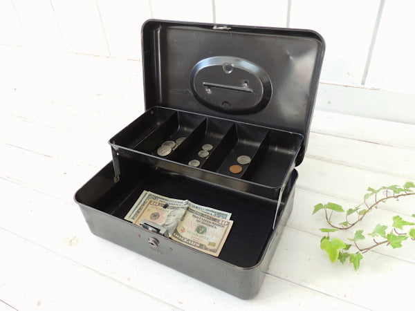 【UNION】黒色・2段式・ヴィンテージ・ツールボックス/工具箱/キャッシュボックス USA