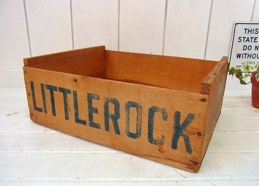 【LITTLEROCK】木製・ヴィンテージ・ウッドボックス/木箱　USA