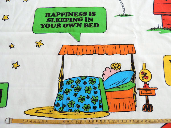 【スヌーピー】USA!ピーナッツの仲間・ベッドタイム柄・ヴィンテージ・ユーズドシーツ(1/2)