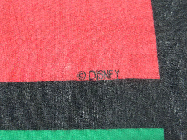 【ミッキー&フレンズ】ディズニー・パネル柄・ヴィンテージ・ユーズドシーツ(フラットタイプ) USA
