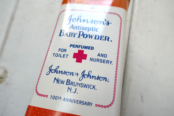 100周年・記念 ジョンソン&ジョンソン・ヴィンテージ・ベビーパウダー缶・USA・薬局 空間演出