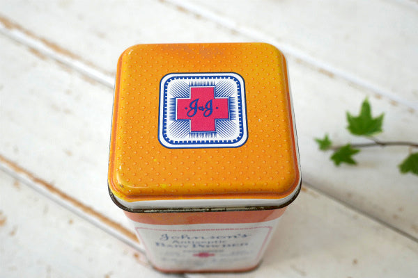 100周年・記念 ジョンソン&ジョンソン・ヴィンテージ・ベビーパウダー缶・USA・薬局 空間演出