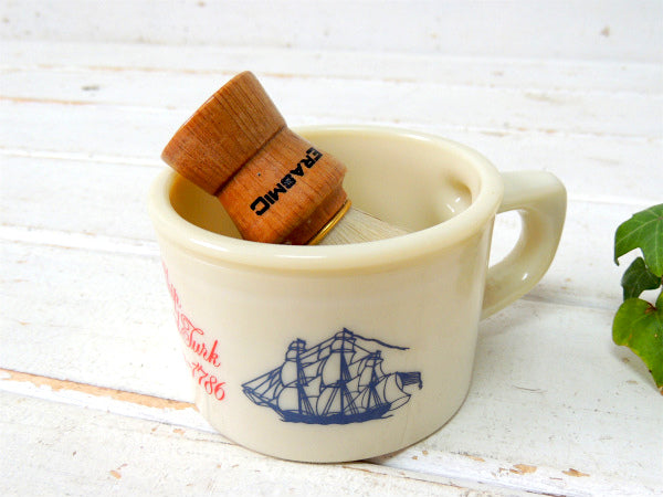 【オールドスパイス】BARBER・ヴィンテージ・シェービングカップ&ブラシ・髭剃り USA 床屋