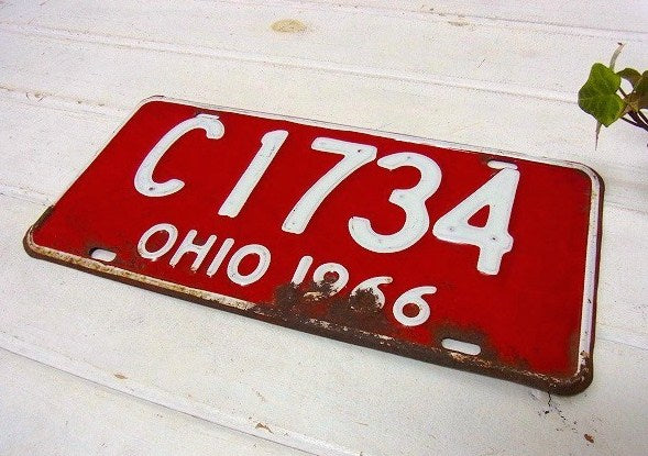 【OHIO】オハイオ州・1966年・ヴィンテージ・ナンバープレート/カーライセンスプレート USA
