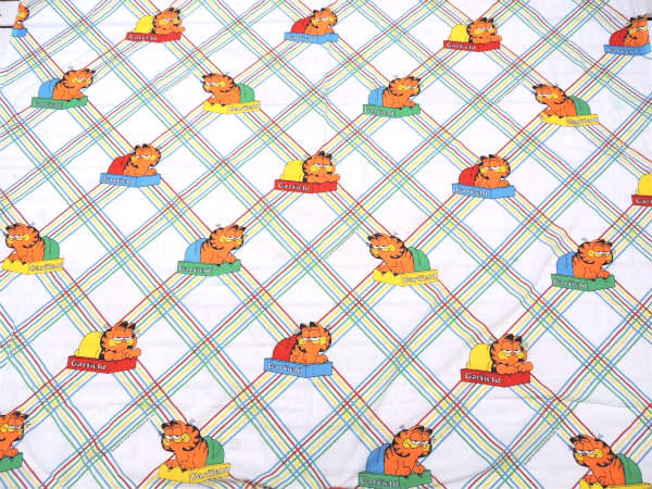 【ガーフィールド】ネコ・アメコミ・ヴィンテージ・ユーズドシーツ(フラットタイプ) USA