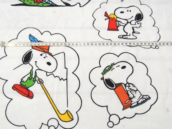【スヌーピー】激レア!ドリーム柄・50'sヴィンテージ・USEDフラットシーツ(1/2)