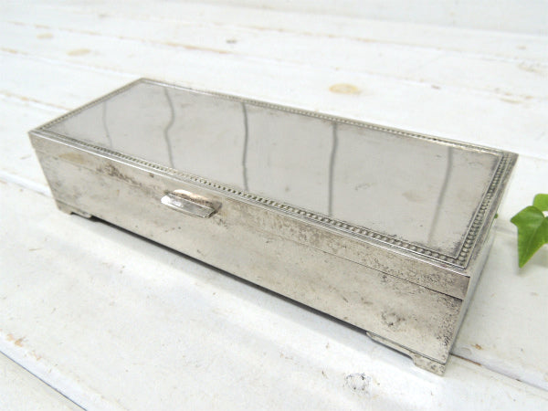 【シルバートーン】ミラー付き・ヴィンテージ・ジュエリーケース・宝石箱・ジュエリーボックス USA