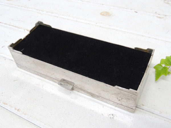 【シルバートーン】ミラー付き・ヴィンテージ・ジュエリーケース・宝石箱・ジュエリーボックス USA