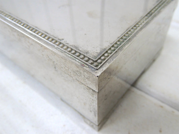 【シルバートーン】ミラー付き・ヴィンテージ・ジュエリーケース・宝石箱・ジュエリーボックス USA