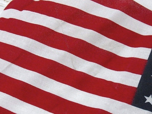 木製ポール付き・ヴィンテージ・星条旗・アメリカンフラッグ/国旗/50星 USA