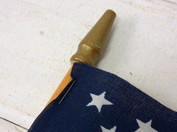 木製ポール付き・ヴィンテージ・星条旗・アメリカンフラッグ/国旗/50星 USA