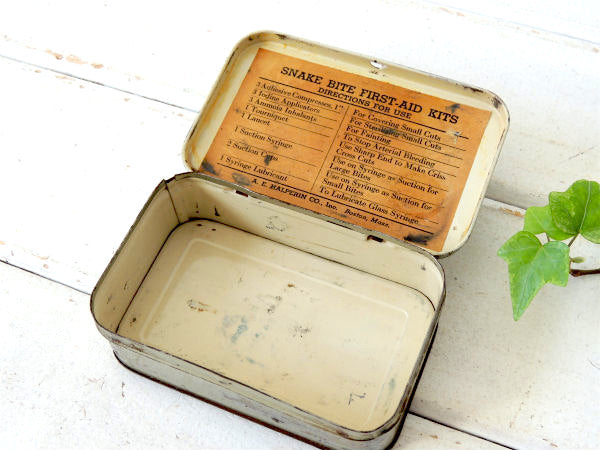 1950y~Snake・ヘビ ファーストエイド・ヴィンテージ・救急箱・ブリキ缶・