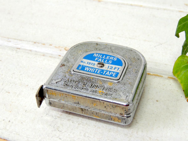【12FT・ベルトクリップ付き】ヴィンテージ・メジャーテープ・巻尺・USA・工業系