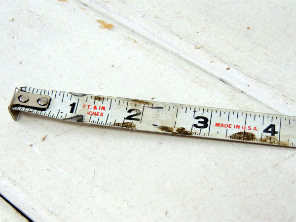 【12FT・ベルトクリップ付き】ヴィンテージ・メジャーテープ・巻尺・USA・工業系