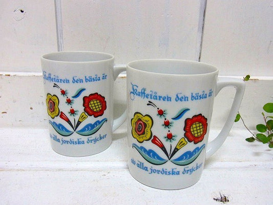 【BERGGREN】スウェーデン・陶器製ヴィンテージ・マグカップ・2個セット