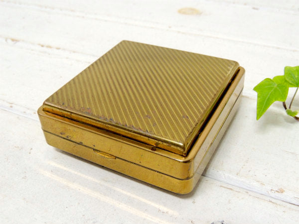 【1950y~ゴールド色】2段式・ヴィンテージ・タイピン&カフスケース/ジュエリーケース/宝石箱