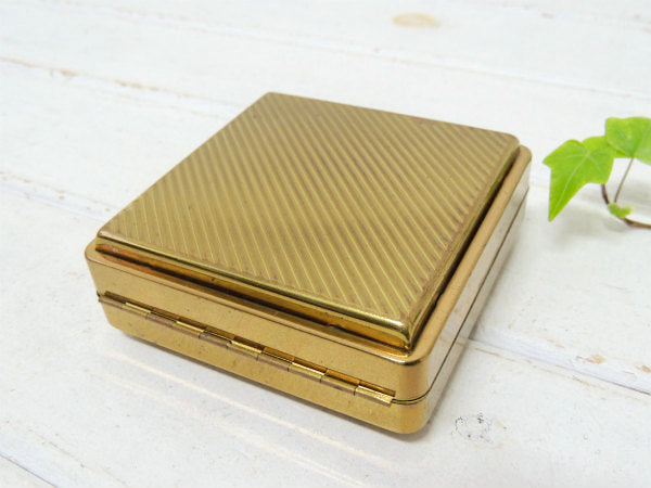 【1950y~ゴールド色】2段式・ヴィンテージ・タイピン&カフスケース/ジュエリーケース/宝石箱