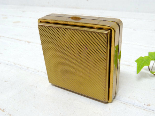 【1950y~ゴールド色】2段式・ヴィンテージ・タイピン&カフスケース/ジュエリーケース/宝石箱