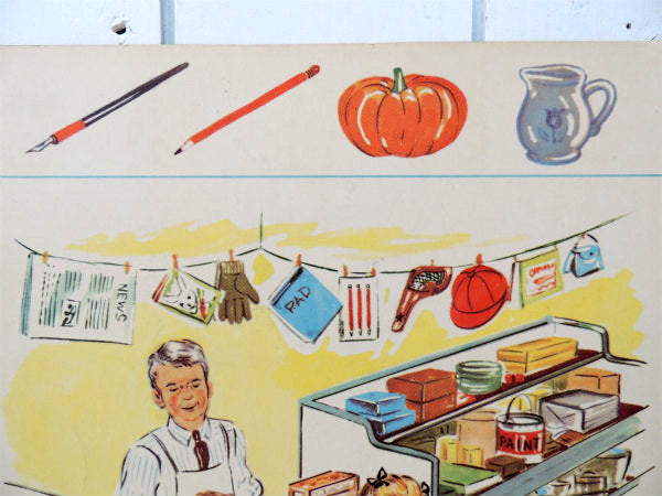 USA!グロッサリーストアのお買い物・学習用・ヴィンテージ・ポスター・印刷物