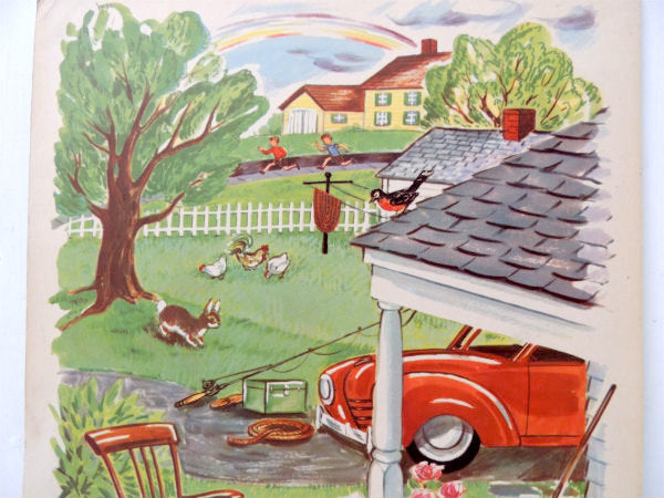 USA!アメリカのお庭・学習用・ヴィンテージ・ポスター/クラシックカー