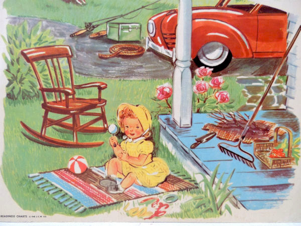 USA!アメリカのお庭・学習用・ヴィンテージ・ポスター/クラシックカー