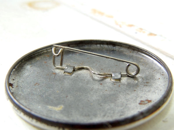 ハート 女の子 心の底から神様を信じなさい メッセージ付き ヴィンテージ 缶バッジ USA