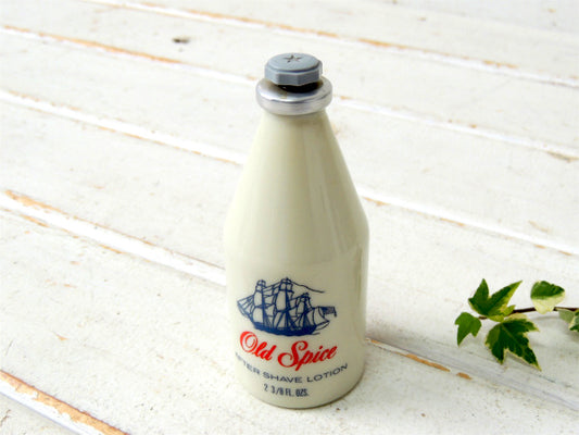オールドスパイス ミルクガラス ヴィンテージ　アフター シェービング ローション・ボトル・瓶 USA