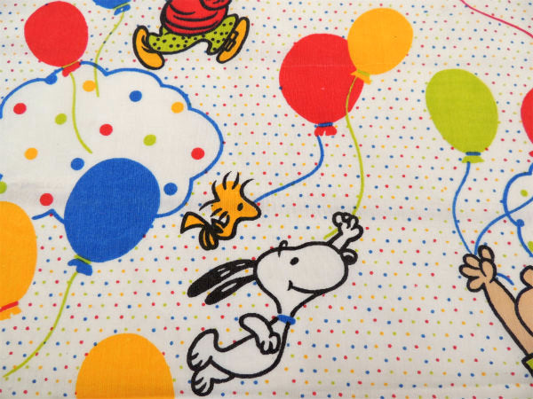 【スヌーピー】USA!ピーナッツの仲間・風船柄・ヴィンテージ・ユーズドシーツ(1/2)