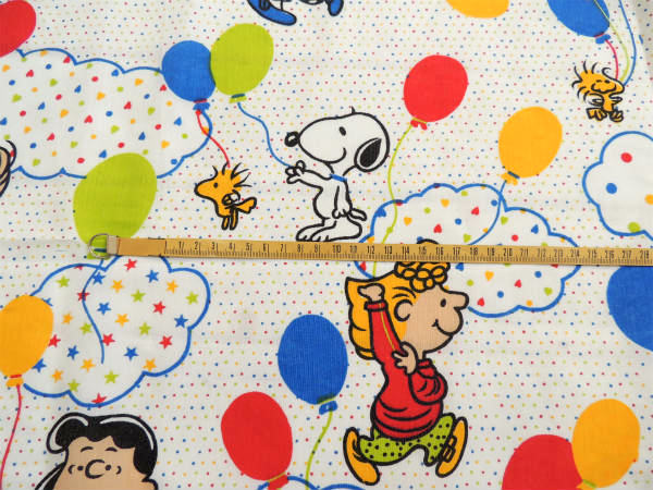 【スヌーピー】USA!ピーナッツの仲間・風船柄・ヴィンテージ・ユーズドシーツ(1/2)