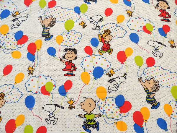 【スヌーピー】USA!ピーナッツの仲間・風船柄・ヴィンテージ・ユーズドシーツ(1/2)