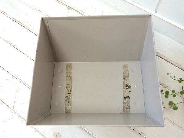 USA メタル製 ヴィンテージ 書類ケース 書類バスケット ファイルケース インダストリアル 工業系 ベージュグレー　