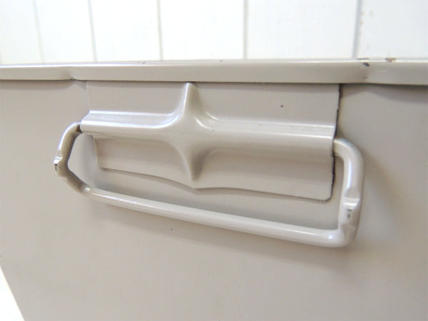 USA メタル製 ヴィンテージ 書類ケース 書類バスケット ファイルケース インダストリアル 工業系 ベージュグレー　