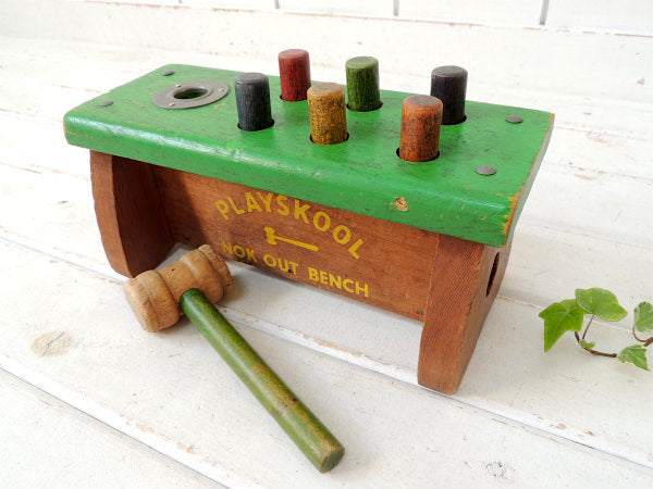 【PLAYSKOOL】プレイスクール・NOK OUT BENCH・木製のヴィンテージ・おもちゃ