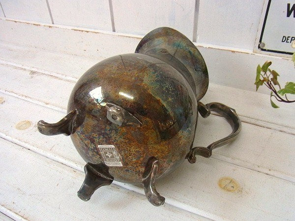 猫脚デザイン・シルバー製・アンティーク・ピッチャー/水差し/銀製 USA