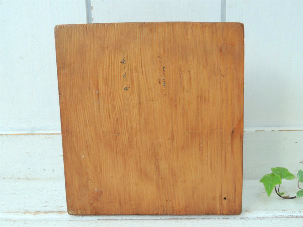 レトロな花柄デカール付き・木製・アンティーク・2連フック/ウォールフック/ハットラック USA