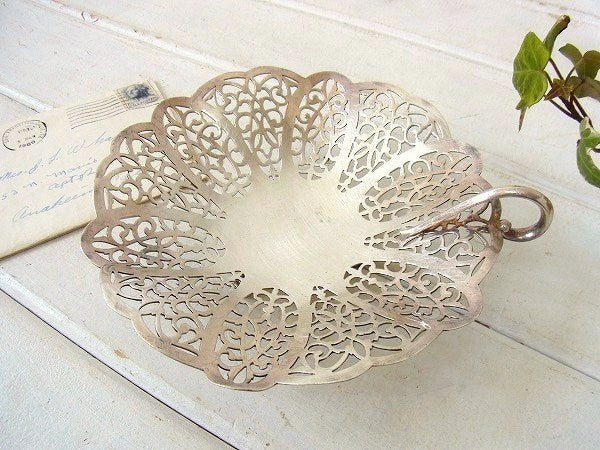 【Lovelace】銀製・猫脚デザイン・アンティーク・シルバープレート/キャンディトレイ USA