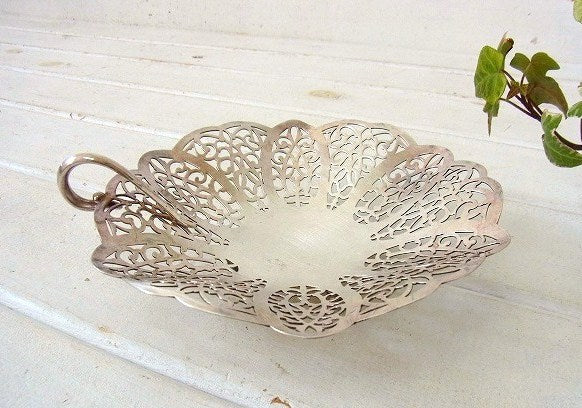 【Lovelace】銀製・猫脚デザイン・アンティーク・シルバープレート/キャンディトレイ USA