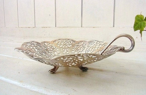 【Lovelace】銀製・猫脚デザイン・アンティーク・シルバープレート/キャンディトレイ USA