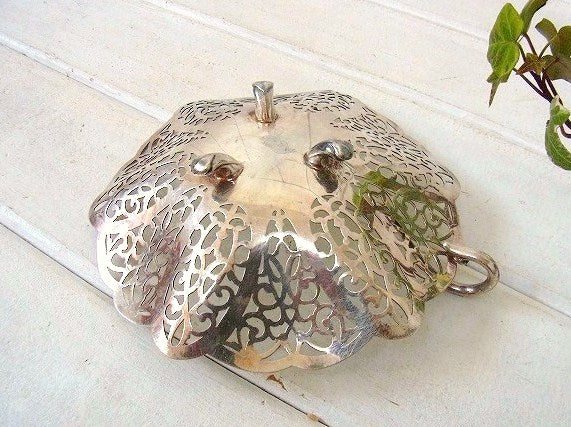 【Lovelace】銀製・猫脚デザイン・アンティーク・シルバープレート/キャンディトレイ USA