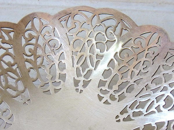 【Lovelace】銀製・猫脚デザイン・アンティーク・シルバープレート/キャンディトレイ USA